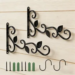 Hanging Plant Holder Hooks Set With 2 Plant Hooks And 2 Black S-hooks, Including Mounting Screws, Versatile Hanging Solution For Home And Garden Tools
