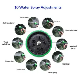 10 Pattern Garden Water Spray Gun Nozzle High Pressure Adjustable Hose Sprayer For Car Wash Lawn And Plant Watering