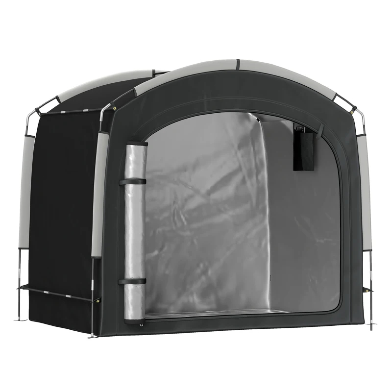 Bike Storage Shed Tent, Portable And Waterproof With 210D Oxford Fabric And Carry Bag For 3-4 Bicycles, Black