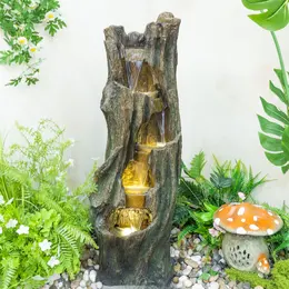 Waterfall Fountain, Outdoor Garden Patio, with LED Lights