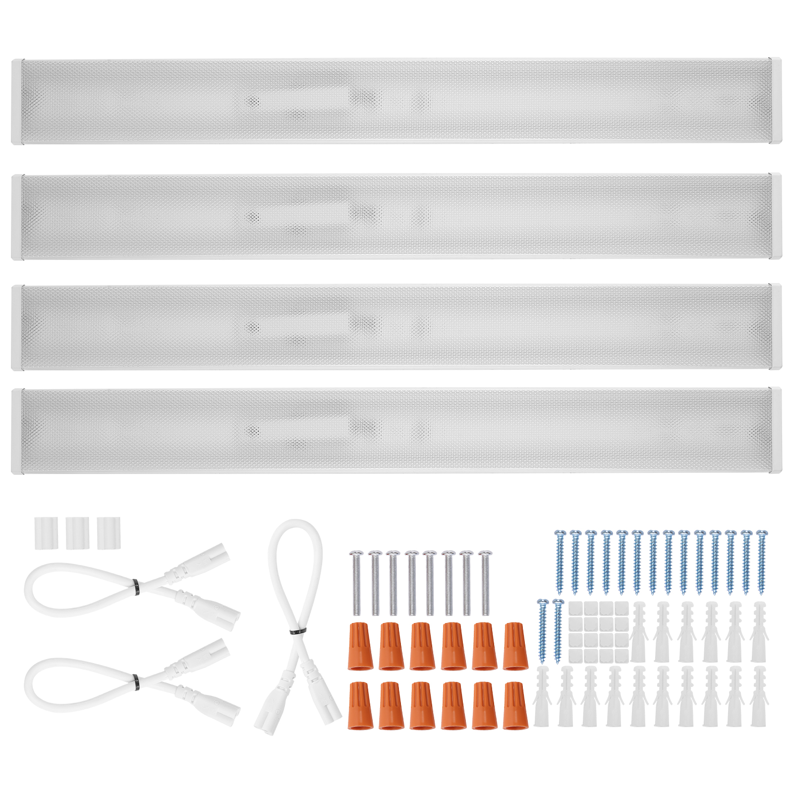 Main product image of 4-Pack 4FT LED Wraparound Flush Mount Light, 50W, 5500LM, 6500K