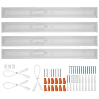 Product image of 4-Pack 4FT LED Wraparound Flush Mount Light, 50W, 5500LM, 6500K