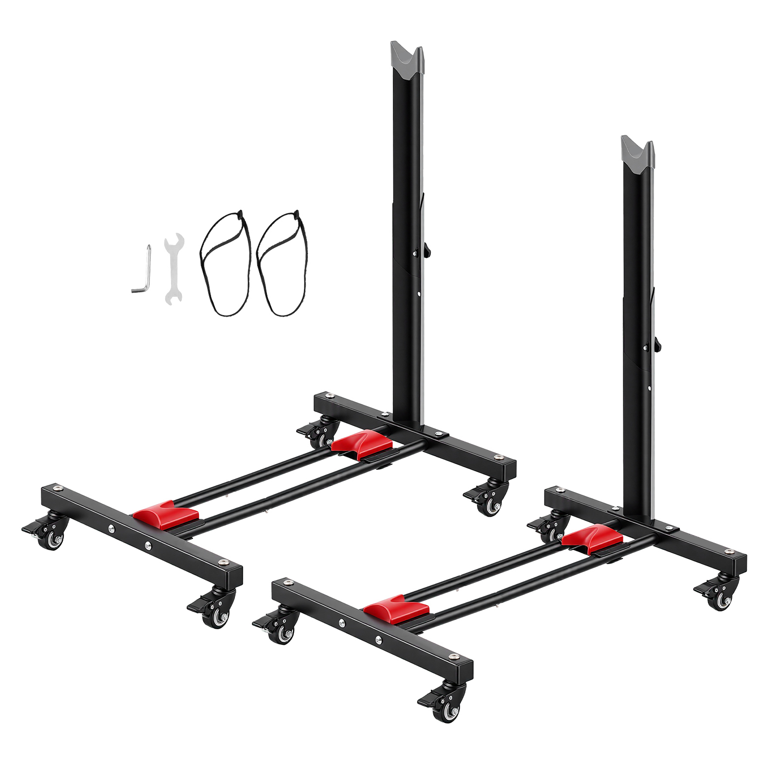Main product image of Freestanding Bike Stand, Vertical/Horizontal, Adjustable, 20-29 In Wheels, Black, 2-Pack