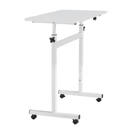 Product image of Adjustable Height Mobile Standing Desk, 32 x 16 In, Lockable Casters, 55.1 Lbs Capacity, White