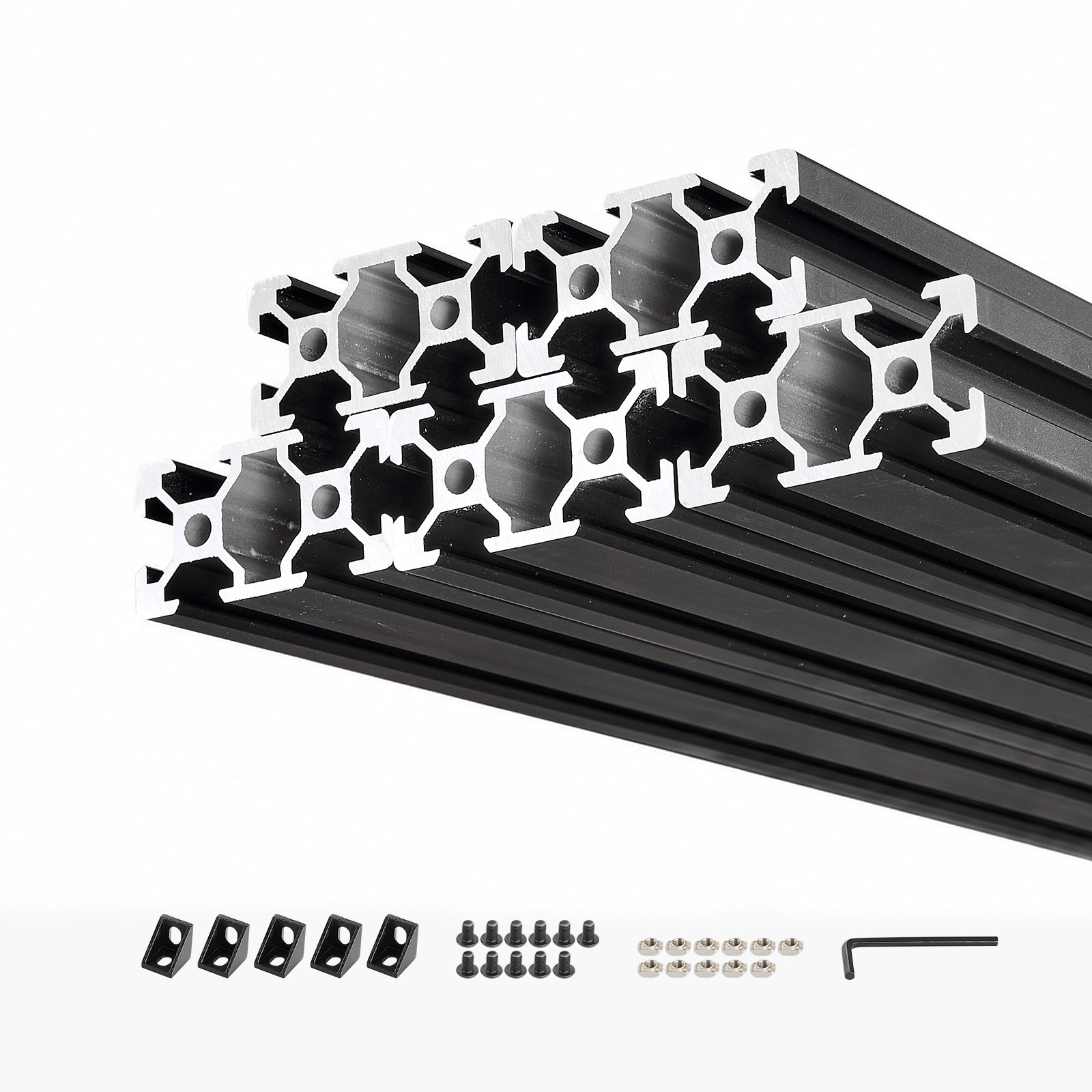 Main product image of 5-Pack 2040 V-Slot Aluminum Extrusion, 78.74 Inch (2000mm), Anodized Black