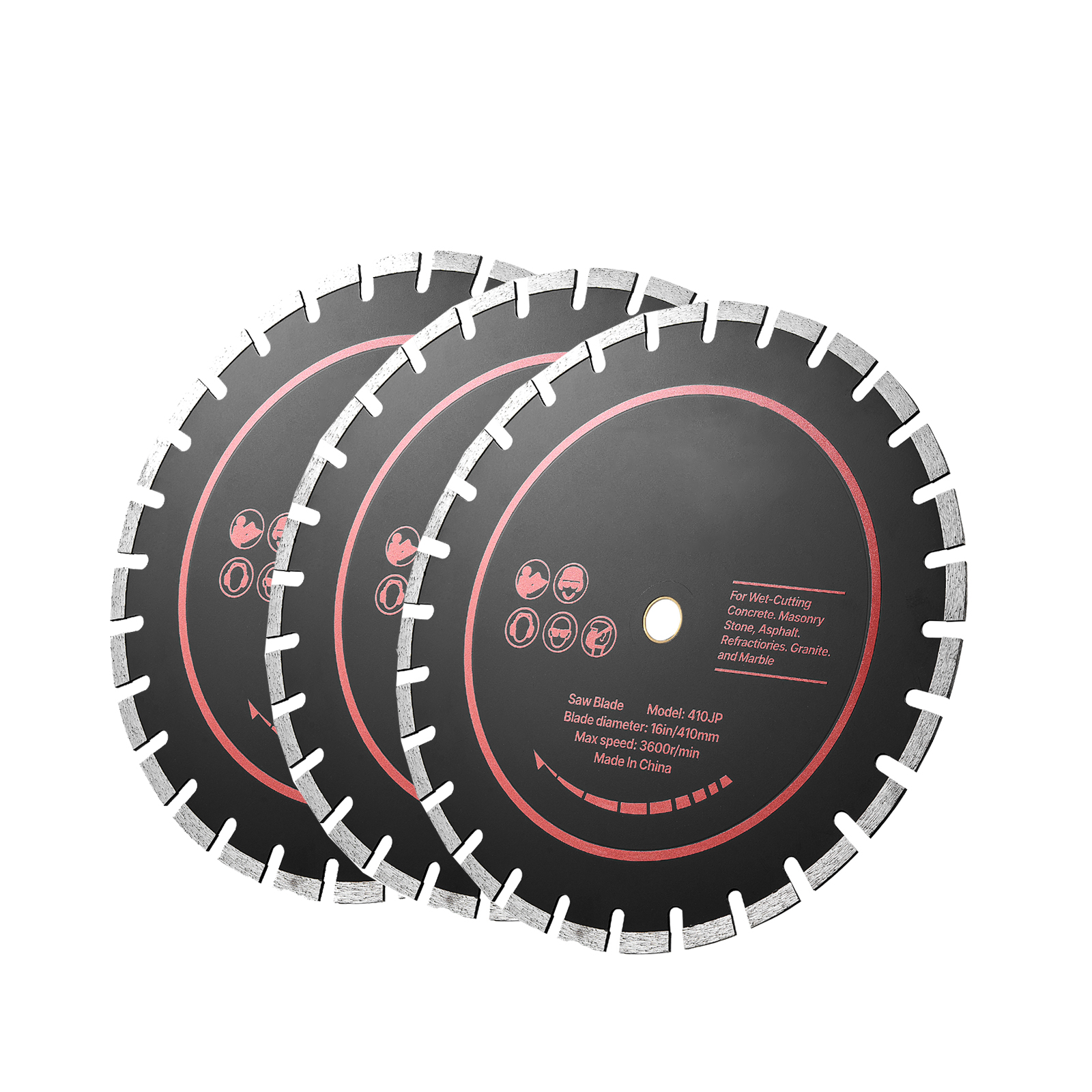 Main product image of 9 Inch Diamond Concrete Saw Blade Set, 3-Pack, 7/8 Inch Arbor