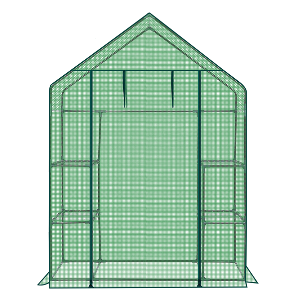Main product image of Mini Walk-in Greenhouse with PE Cover, 4-Shelf, 56x29x77 inch, Green