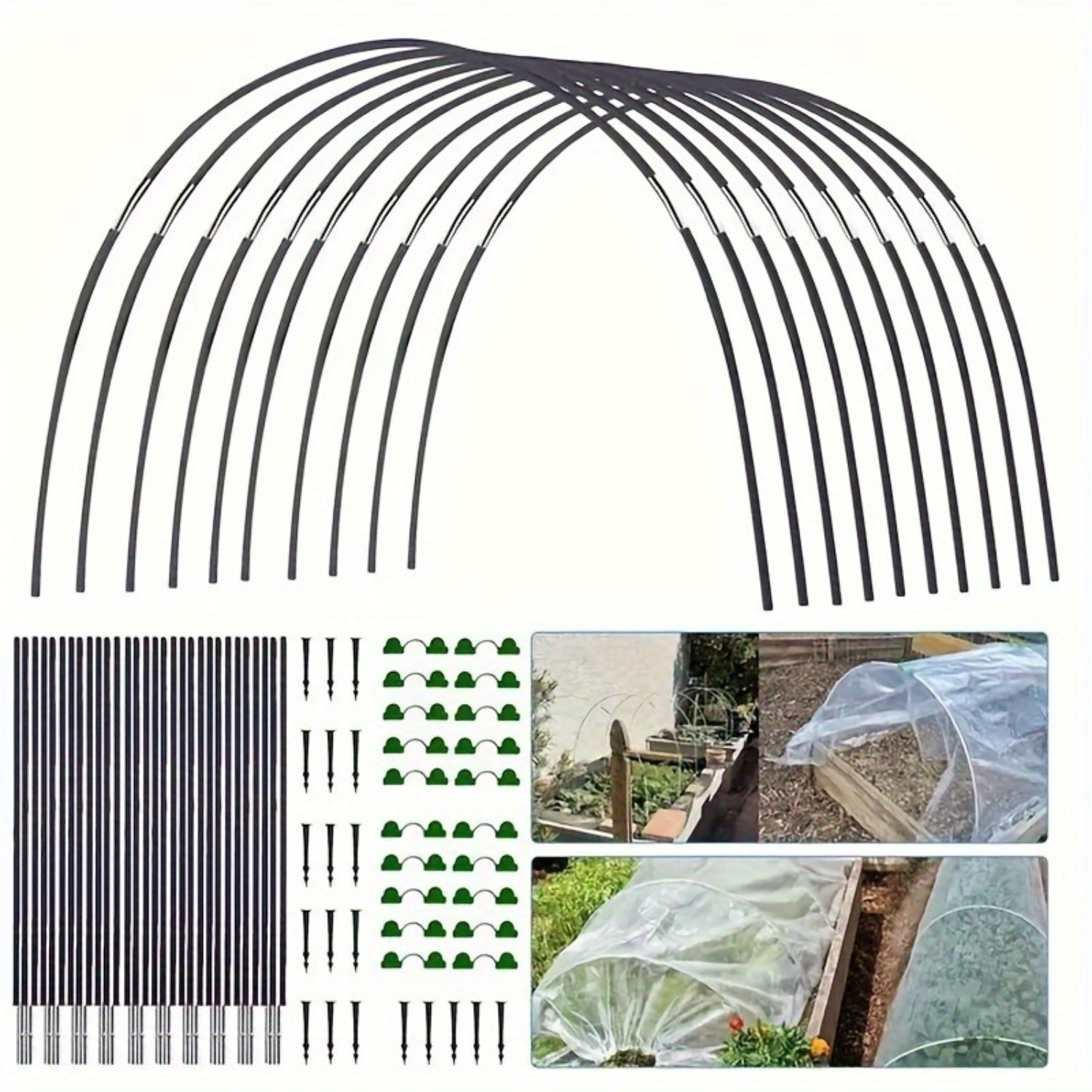 Main product image of 54-Piece Set Of Adjustable Fiberglass Garden Arches, 60–90 Cm – Removable Plant Supports & Seedling Protection | Insect And Plant Protection | Greenhouse & Outdoor