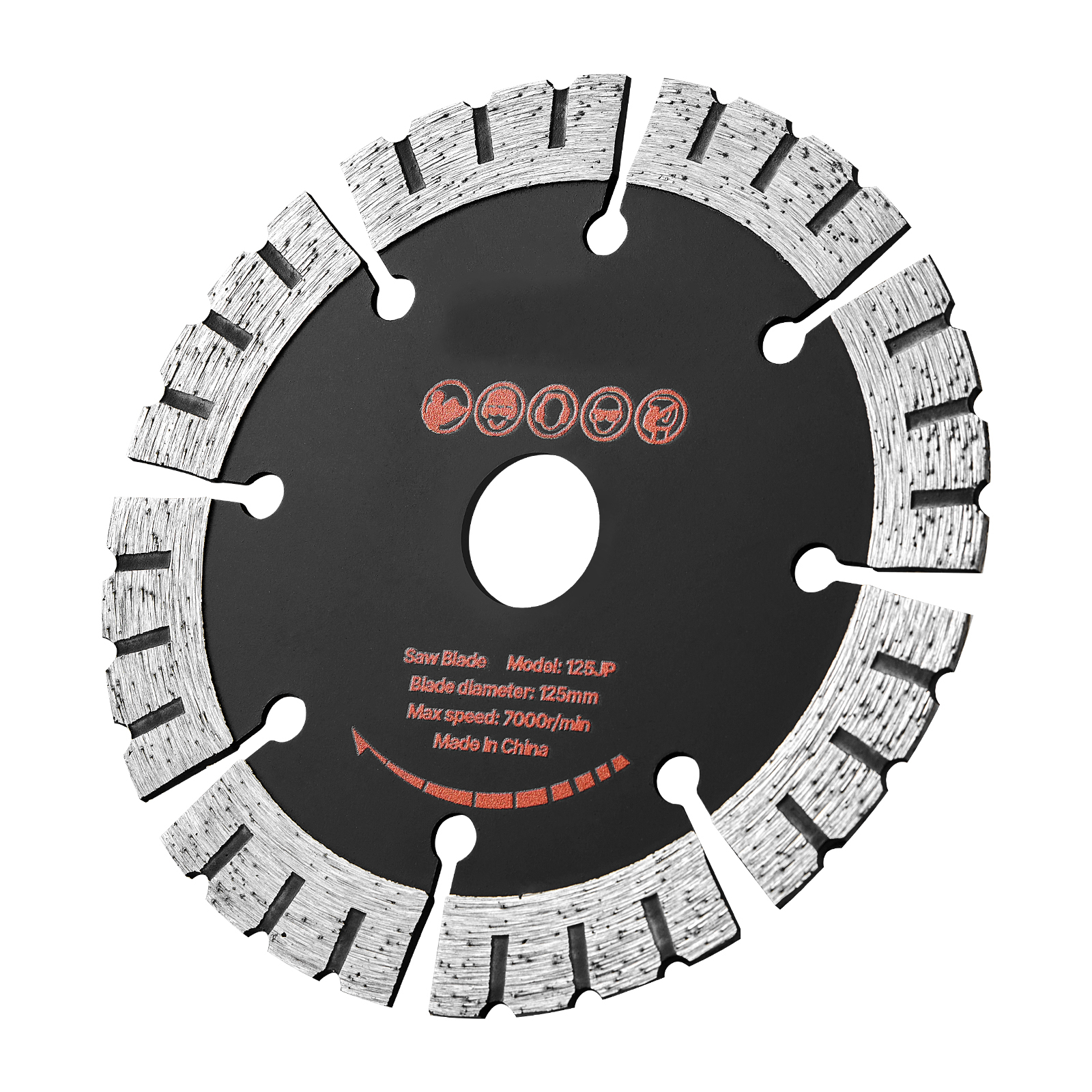 Main product image of 5-Pack 5 Inch Diamond Wall Chaser Blades, 0.79 In Arbor, 65Mn Steel Core