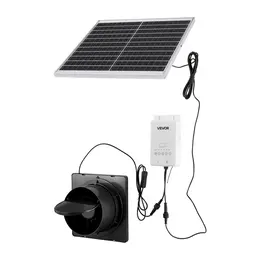 Product image of Solar Powered Fan, 20W Panel, Battery, 220 CFM, 2030 RPM, Adjustable Angle