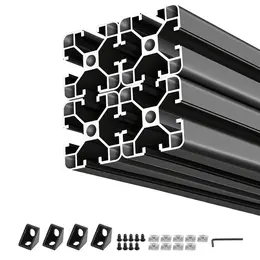 Product image of 4-Pack 4040 T-Slot Aluminum Extrusion Profile, 78.74 Inch (2000mm), Black Anodized