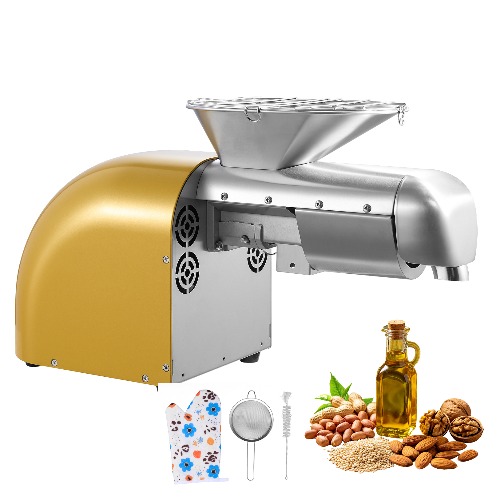 Main product image of 1250W Electric Oil Press, 11 lbs/hr, 122-572°F Hot/Cold
