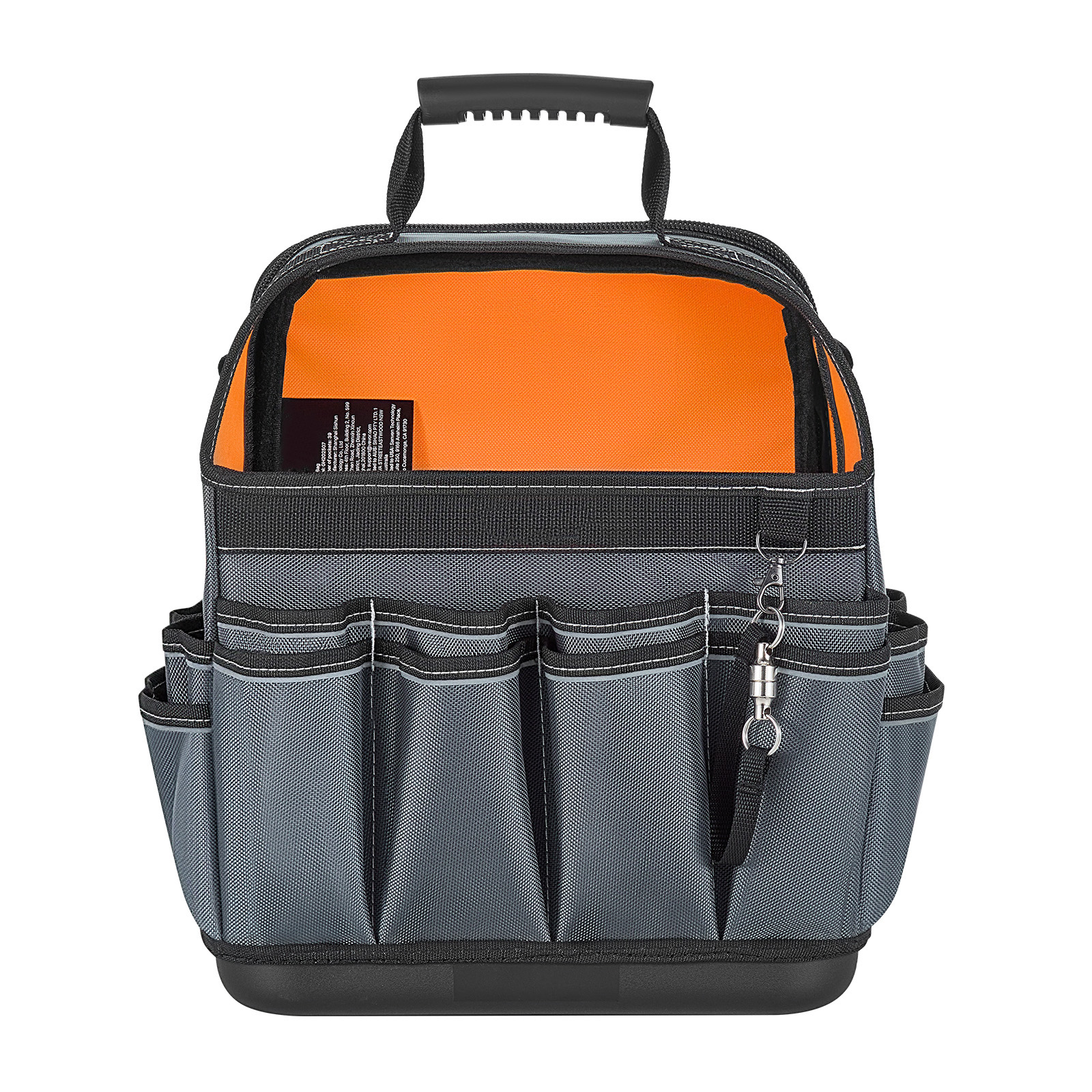 Main product image of 13.2 Inch 39-Pocket Open Top Tool Bag with Hard Plastic Base, Shoulder Strap