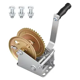 Product image of 1600 Lbs Boat Hand Winch, Manual Crank, Two-Way Ratchet, 4:1 Gear