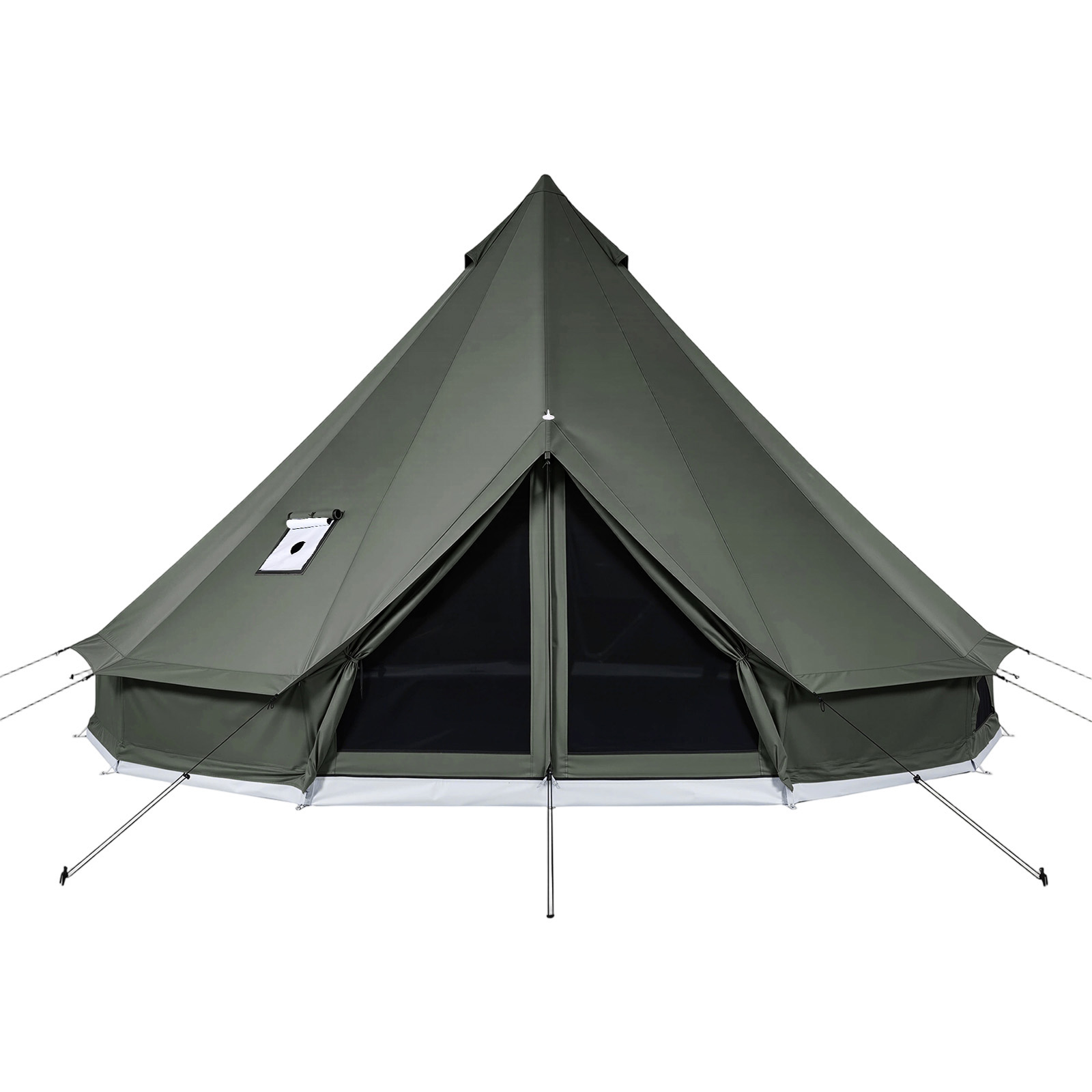 Main product image of 9.84 Ft Canvas Bell Yurt Tent, 4 Seasons, Stove Jack, Detachable Floor, 3-Person