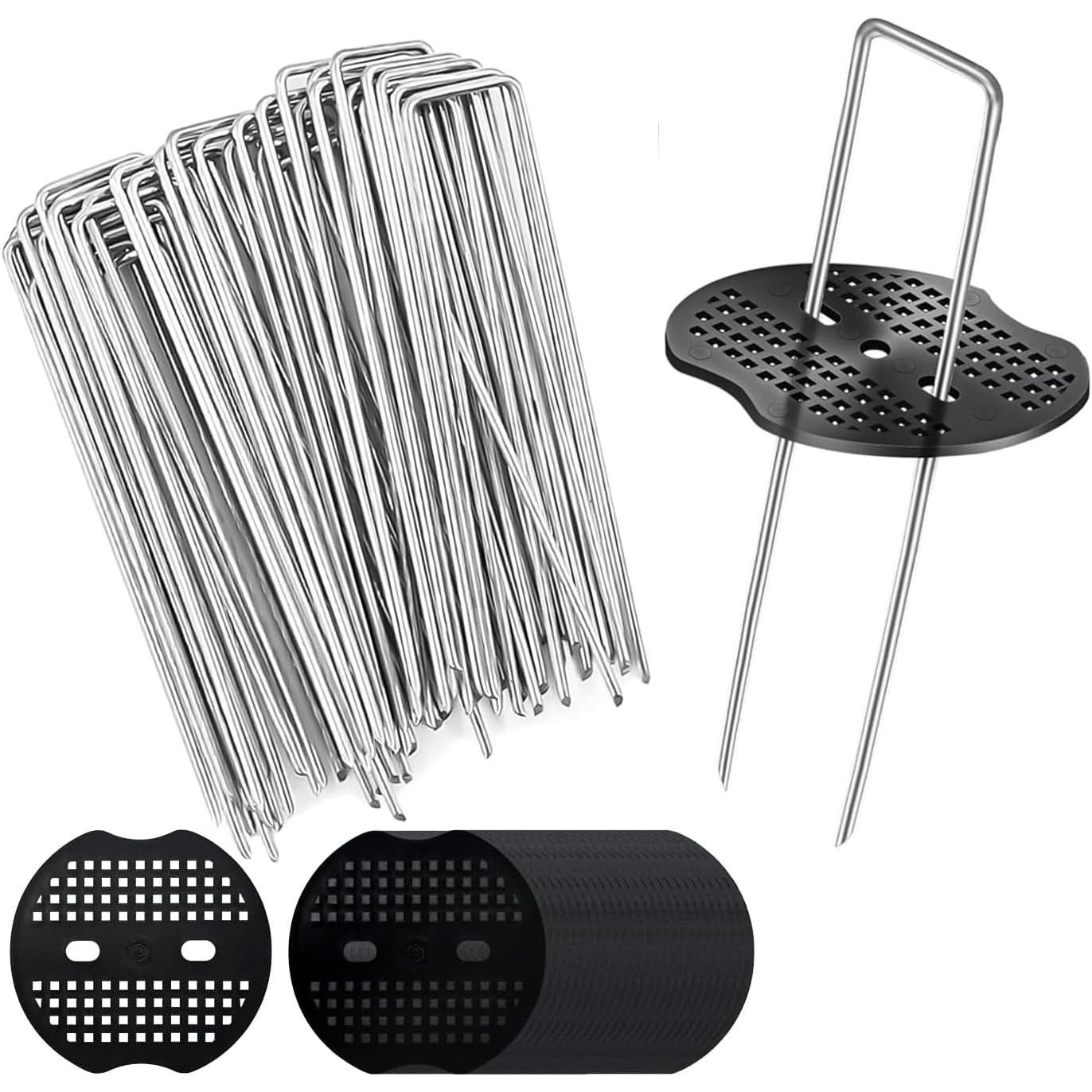 Main product image of 80-piece Set Of Sturdy Grounding Spikes With Washers; Steel Cable Grounding Anchor With 40 Washers For Secure Fastening; Tool Set