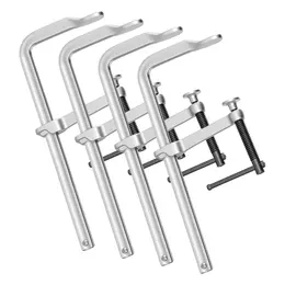 Product image of Bar Clamps, 4-Pack, 12 in. Opening, 4.72 in. Throat, 1200 lb Load, Swivel Jaw, T-Handle