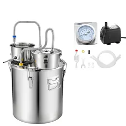 Product image of 13.2 GAL / 50L Alcohol Still with Thumper Keg, Thermometer, Water Pump