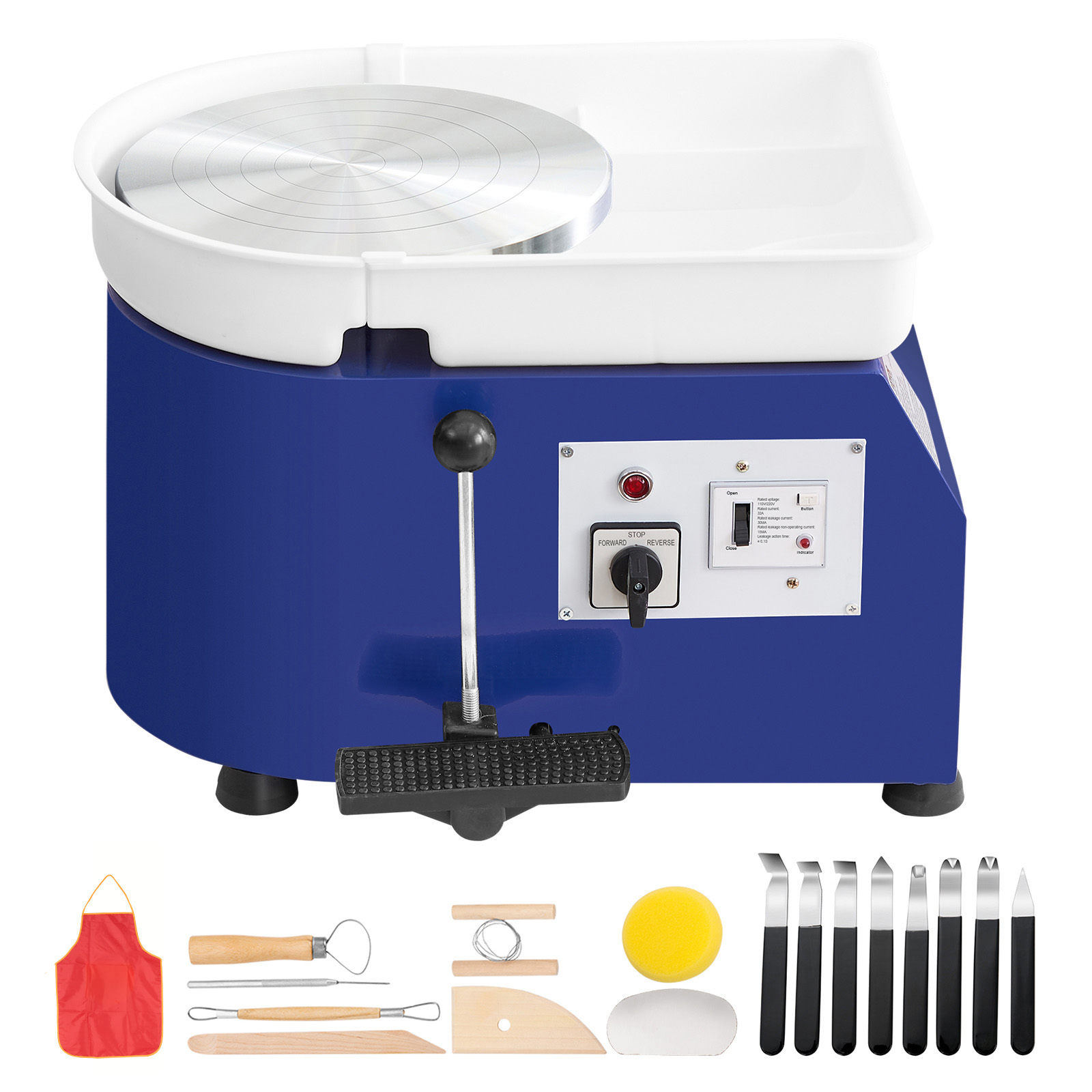 Main product image of Pottery Wheel, 350W, 11 In Clay Wheel, 60-300 RPM, Handle and Pedal Control, Blue