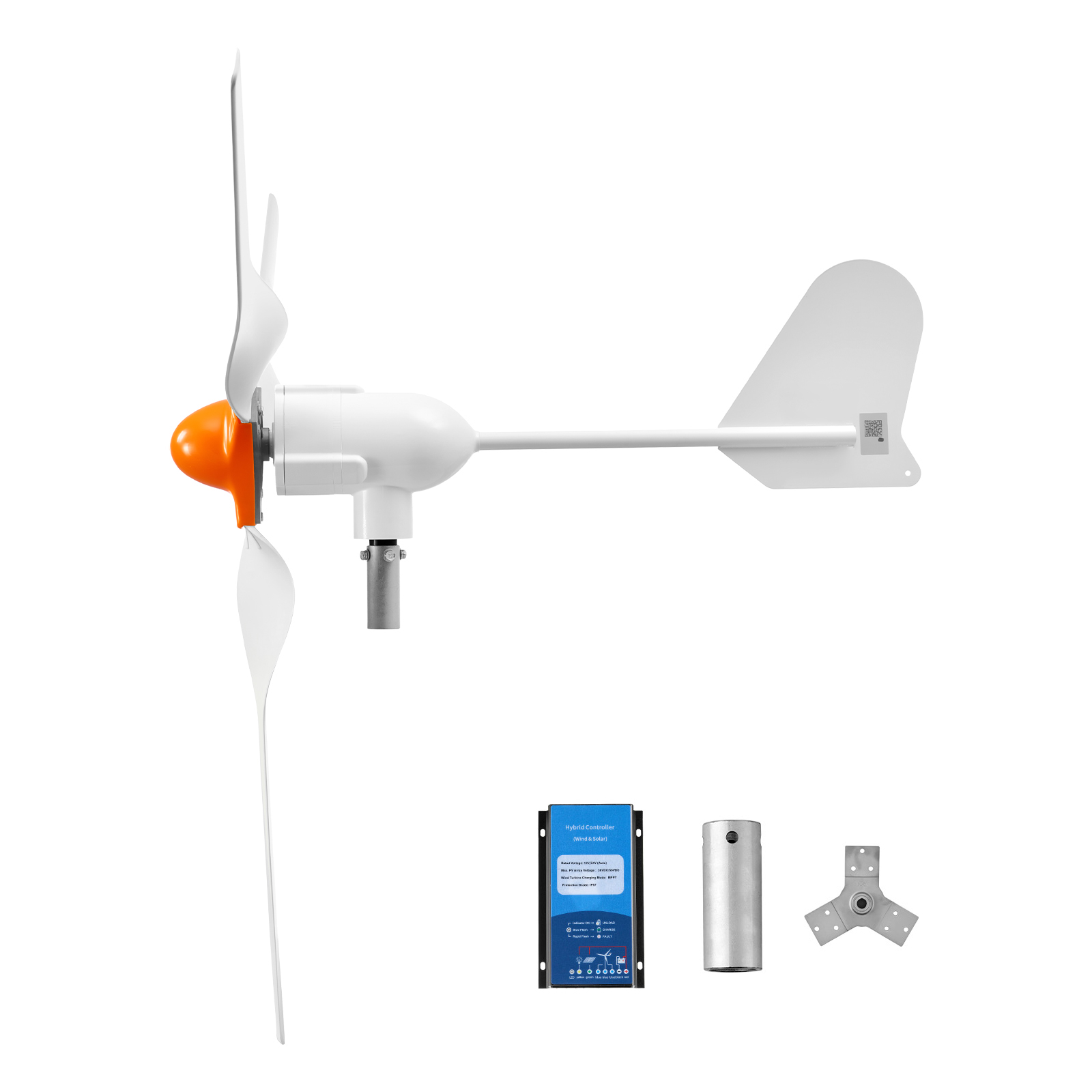 Main product image of 1200W 24V 3-Blade Wind Turbine Generator Kit, Wind/Solar Hybrid Controller