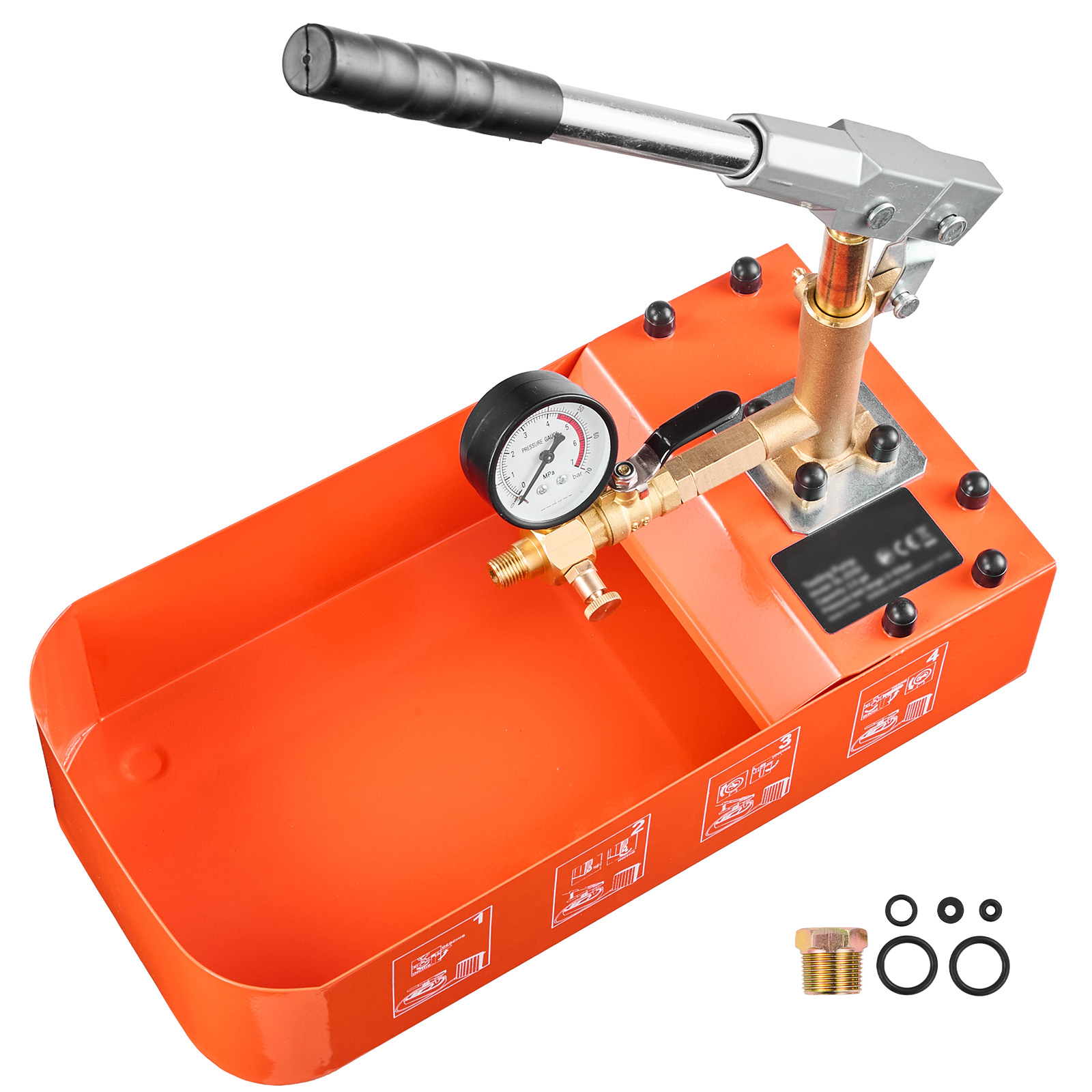Main product image of Manual Hydrostatic Test Pump, 2 Gallon, Single Valve, 0-50 Bar Gauge