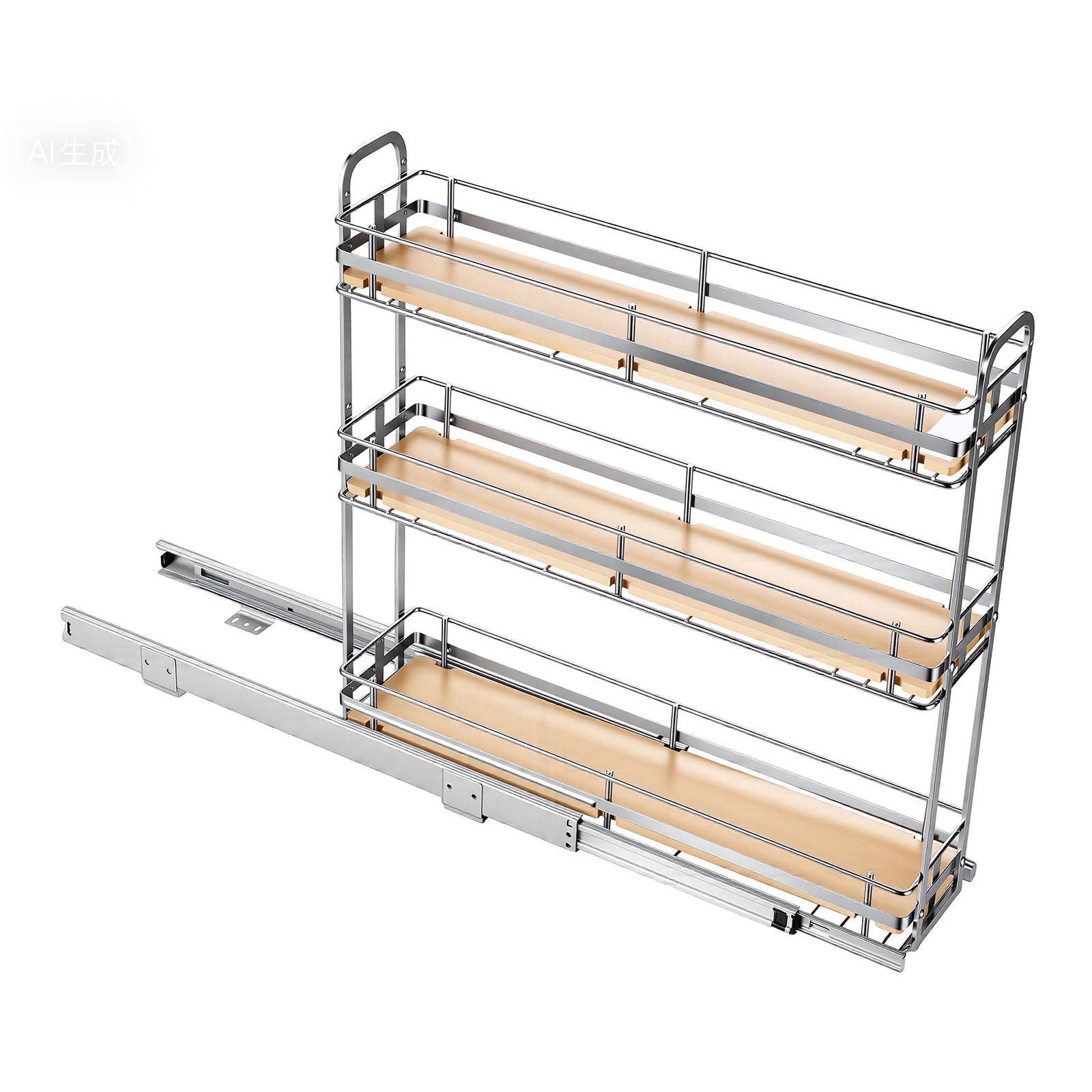 Main product image of Pull Out Spice Rack Organizer For Cabinet, 3 Tier Slide Out Spice Rack Organizer, Height Adjustable Heavy Duty Metal Seasoning Kitchen Basket For Cabinets, 5.75"W X 20.98"D X 21.34"H, Silver