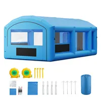 Product image of Inflatable Paint Booth, 23 x 13 x 9 Ft, 480W+750W Blowers, Blue