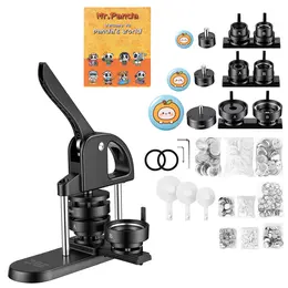Product image of Button Maker Machine, 1"/1.25"/2.25" (25/32/58 mm), Black, with 300 Parts & Cutter