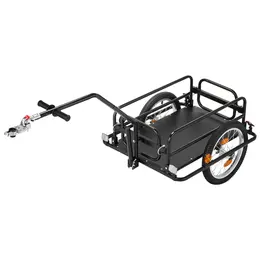Product image of 88 Lbs Bike Cargo Trailer, 2-in-1 Pushcart, Folding, 16-Inch Wheels, Carbon Steel