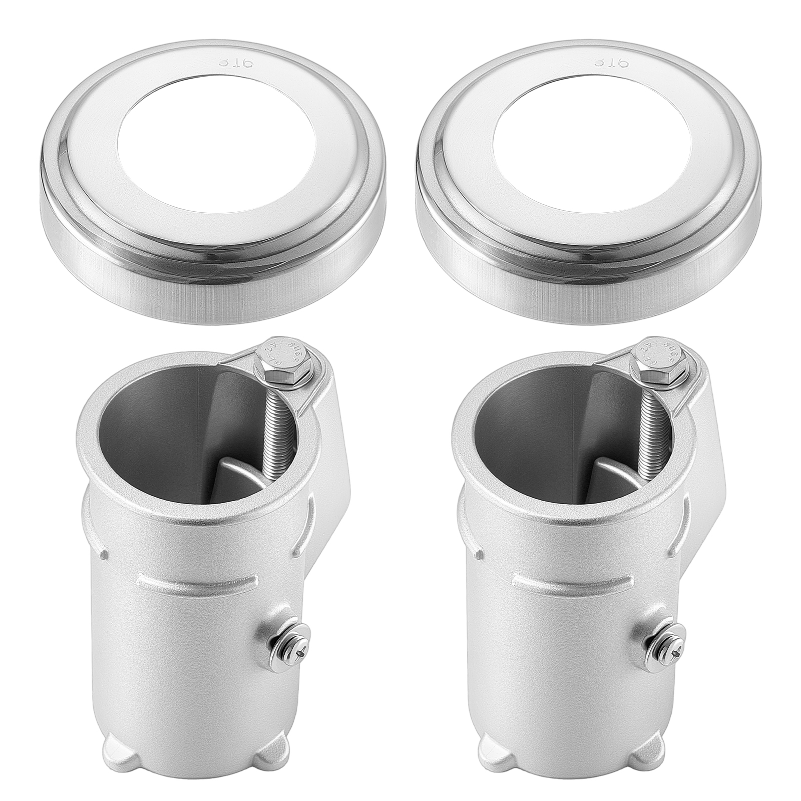 Main product image of Pool Handrail Anchors, 2-Pack, 316 Stainless Steel, 1-7/8 In OD Rail, Concrete Mount
