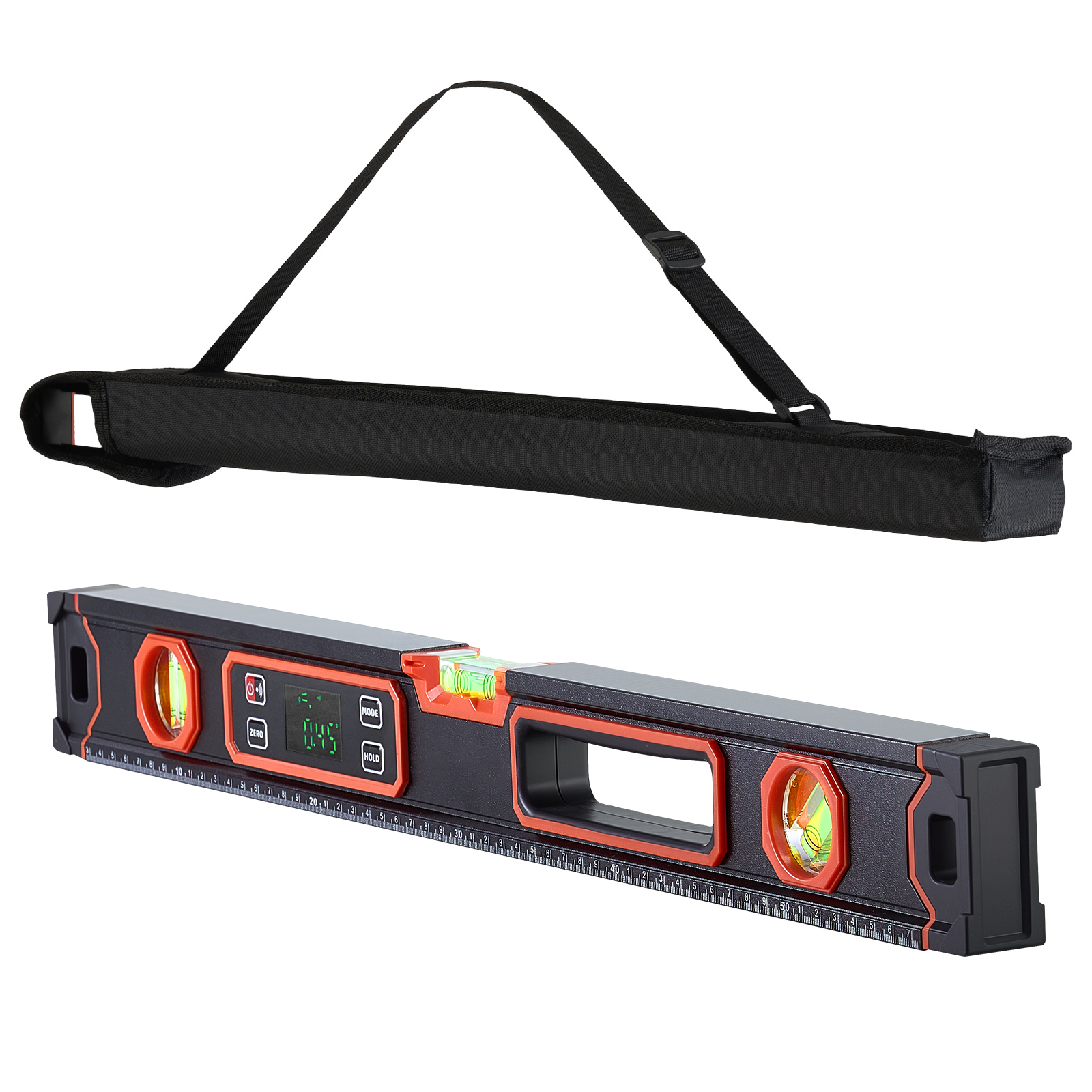 Main product image of 24 In Digital Level, Magnetic, LED Backlit Display, 360°, 0°/45°/90° Vials, IP54