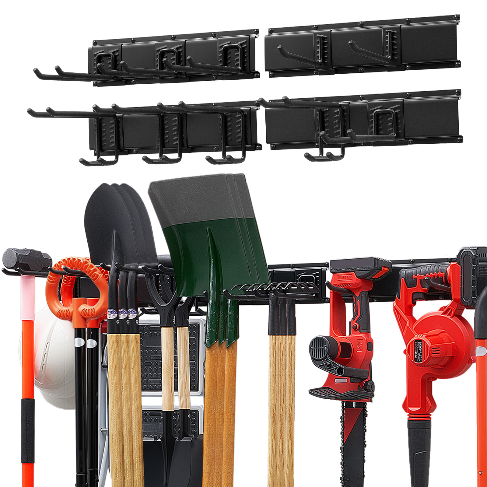 Main product image of 66 Inch Wall Mount Garage Tool Organizer, 800 Lbs, 4 Rails, 10 Hooks
