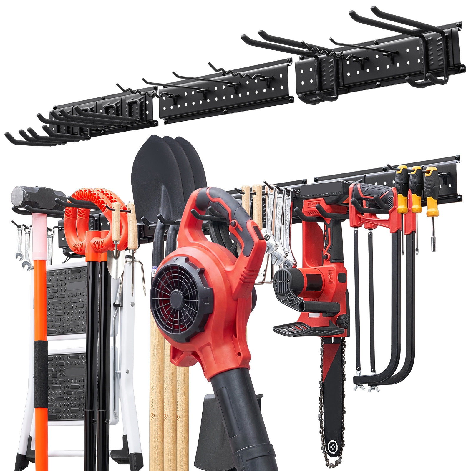 Main product image of 49.5 Inch Wall Mount Tool Rack, 600 Lbs, 3 Rails, 12 Adjustable Hooks