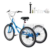 Product image of Folding Adult Tricycle, 24 Inch, 7 Speed, with Cargo Basket and Adjustable Seat