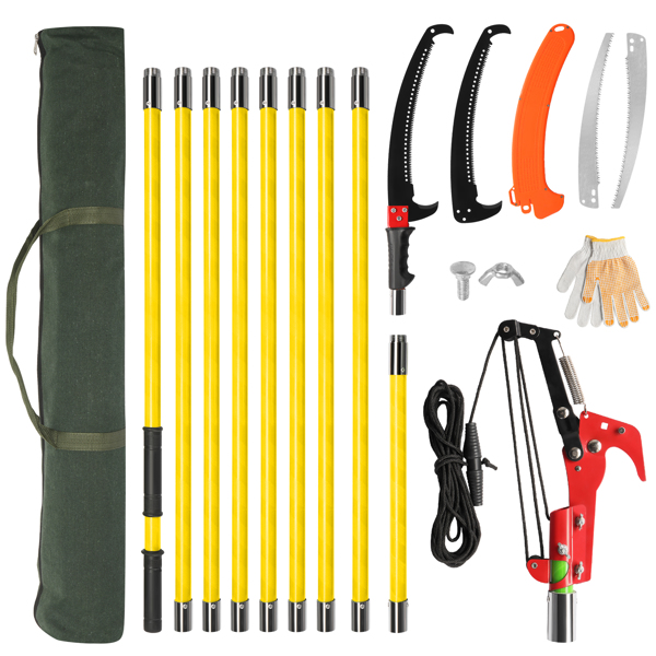 Main product image of 24ft Manual Pole Saw with Steel Blade & Scissor Pruner