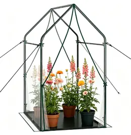 Product image of 54x36x67 in. Portable Greenhouse, Clear PVC, Metal Frame, PE Mat