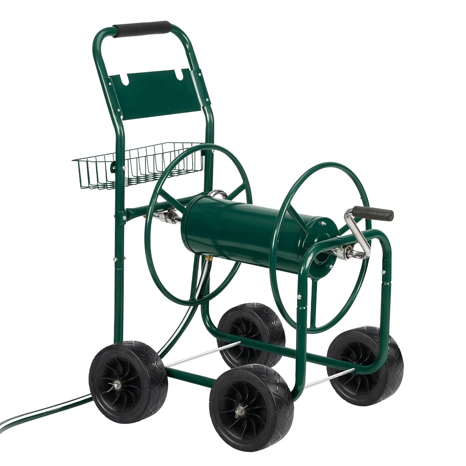 Main product image of Iron Four-Wheel Pipe Truck, Dark Green, Solid Tires