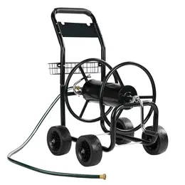Product image of 97x53x100cm Black Iron Utility Cart, Solid Wheels