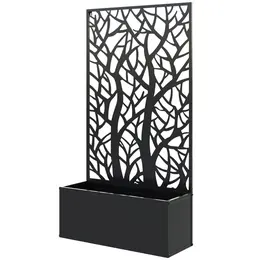 Product image of Galvanized Steel Raised Garden Bed with Privacy Panel