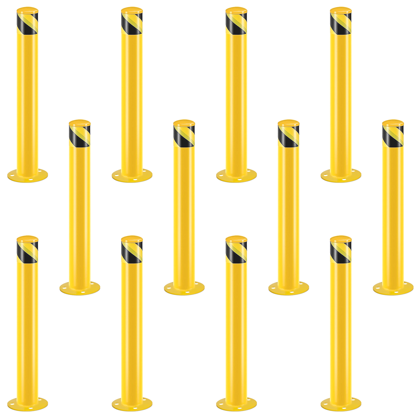 Main product image of 36 Inch High Steel Parking Lot Guardrails, 3.5-inch Diameter, Yellow Powder Coated