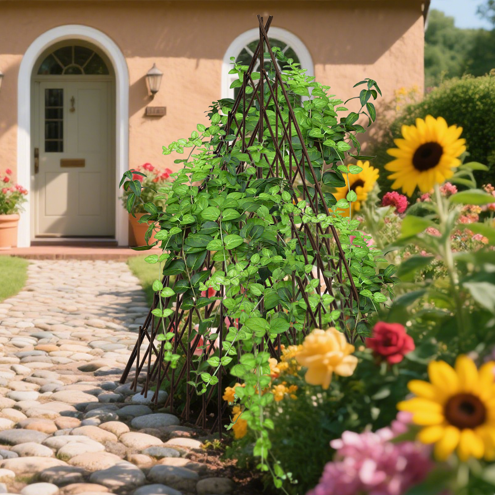 Main product image of 5FT Natural Willow Expandable Teepee Trellis