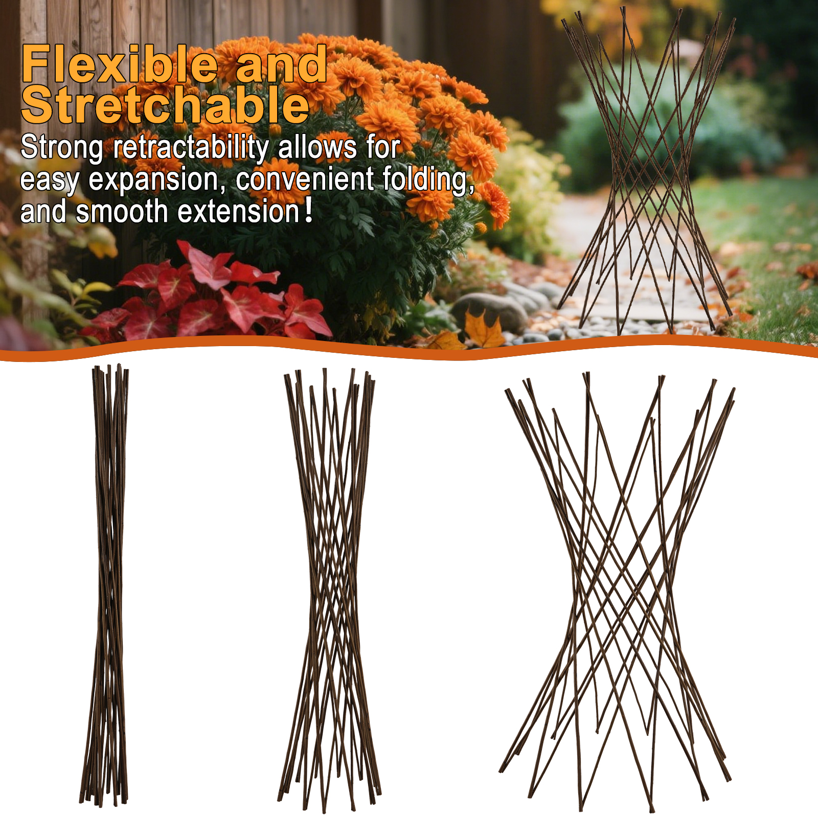 Main product image of 4FT Willow Funnel Trellis, 48 H x 13W, Expandable Plant Support