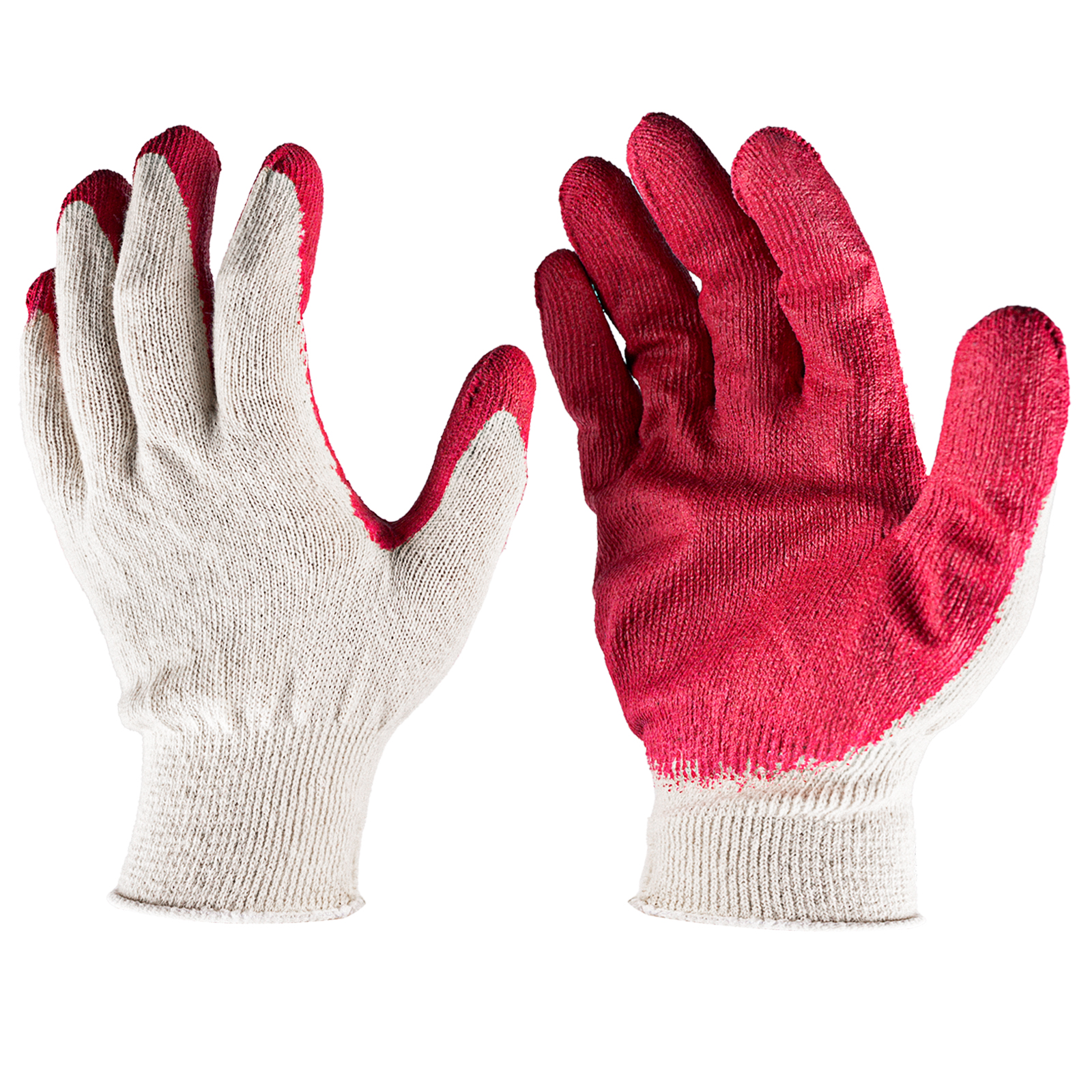 Main product image of Red Latex Work Gloves, 10 Gauge TC Knit, Smooth Coated Palm, 10 Pairs