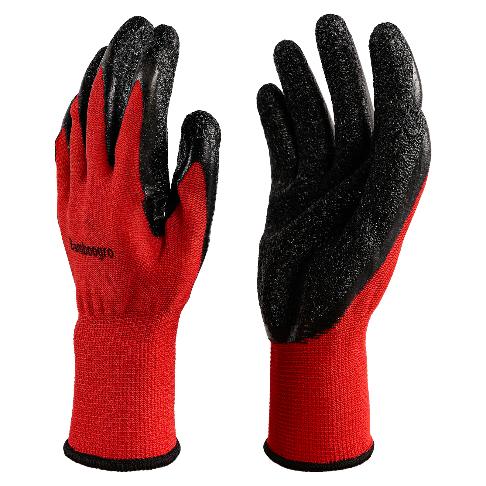 Main product image of Red NCG Crinkle Latex Coated Seamless Knit Gloves, Textured Palm, 8 Pairs