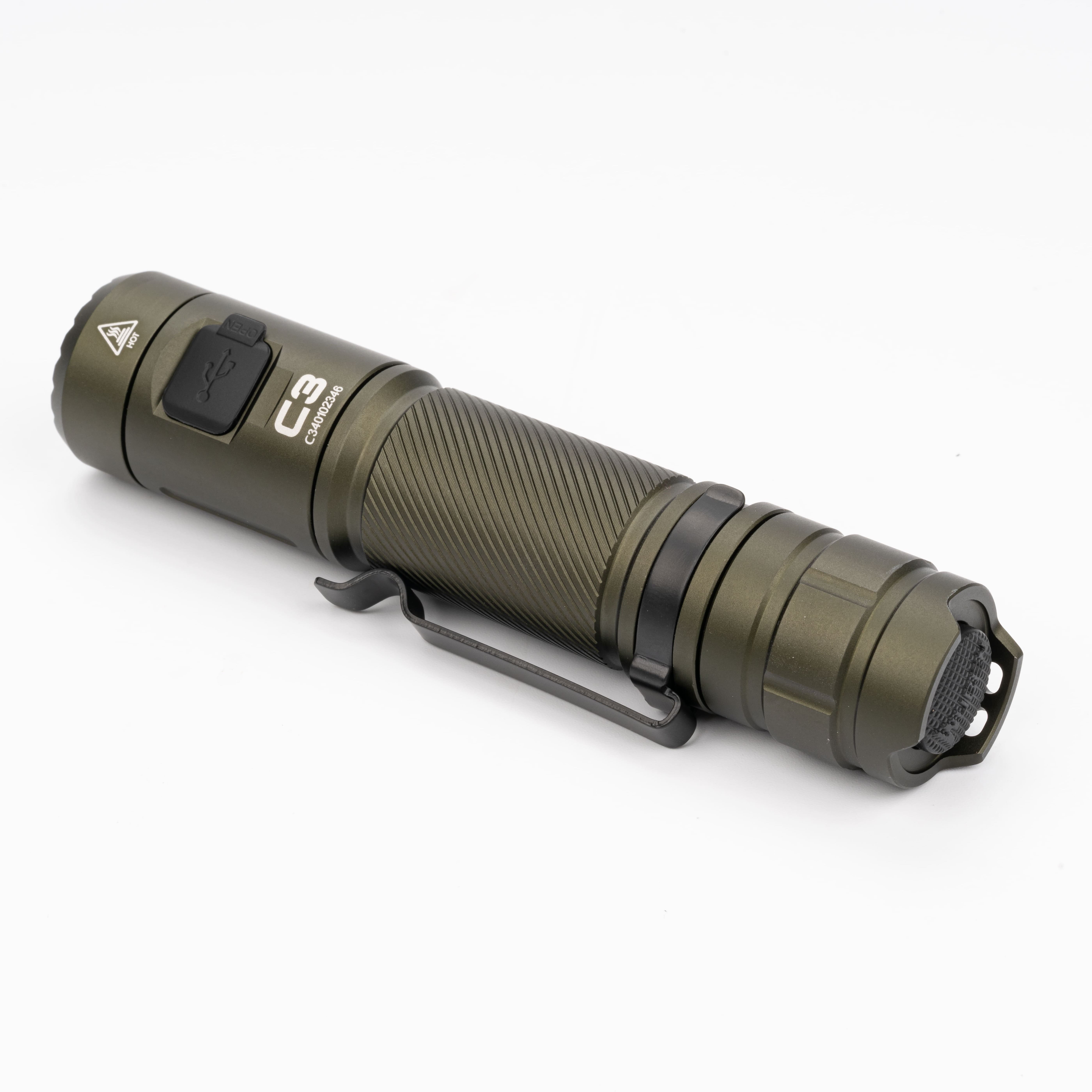 Main product image of ARMYGREEN C3 Flashlight, 1200 Lumens, 6 Modes, Rechargeable, IP68 Tactical