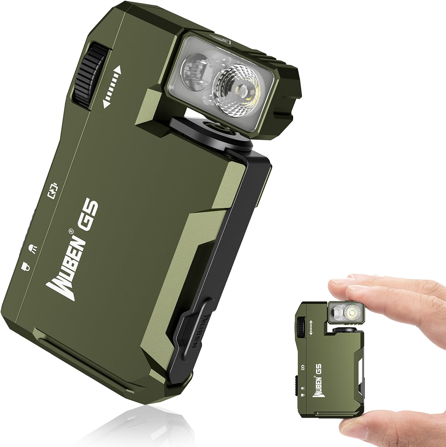Main product image of ARMYGREEN G5 Rechargeable EDC Flashlight, 400 Lumens, Dual RGB LED, Magnetic