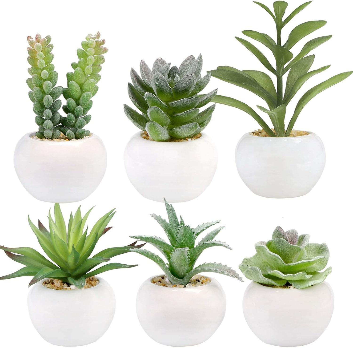 Main product image of Small Artificial Succulents, 6-Pack, Ceramic Pots