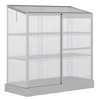 Product image of 3 Tier Polycarbonate Greenhouse, Open Roof, Sliding Door, Foundation, 131x58x140cm