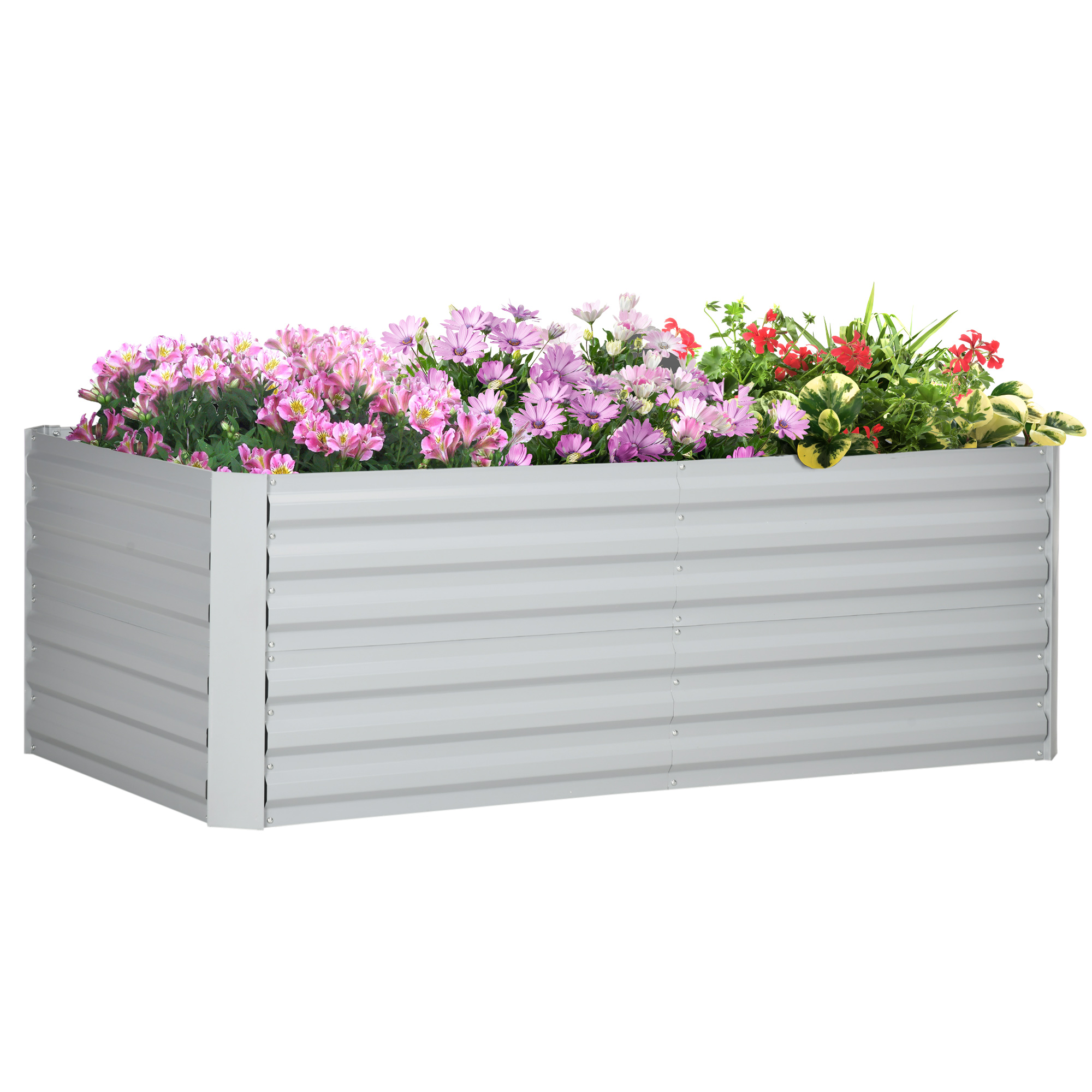 Main product image of Galvanized Steel Raised Garden Bed, Reinforced, 180 x 90 x 59 cm, Light Gray
