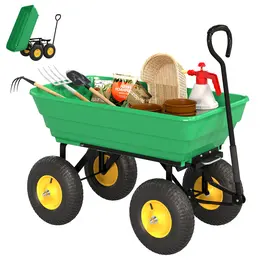 Product image of 75 Litre Green Garden Dump Cart, 200kg Capacity